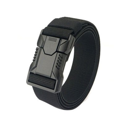 Men’s Canvas Belt Alloy Automatic Tactical Elastic Outdoor