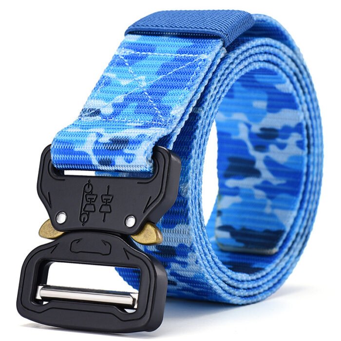 Blue Men's Camouflage Canvas Belts