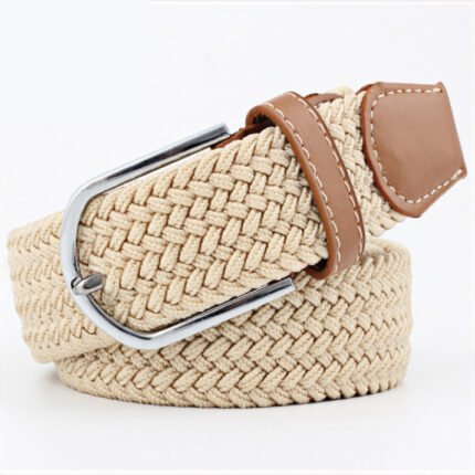 beige women canvas belt