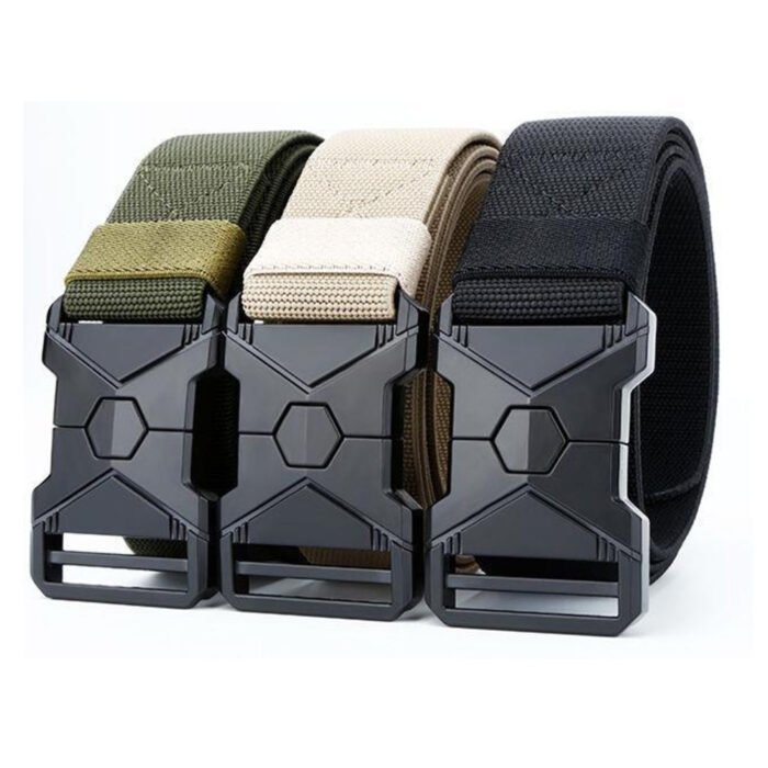 3.9 USD Popular Men's Elastic Alloy Buckle Canvas Belts 