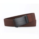 Men's Business Automatic Buckle Canvas Belts Coffee