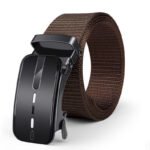 Men's New Nylon Canvas Belt Durable Wear-resistant Belts coffee