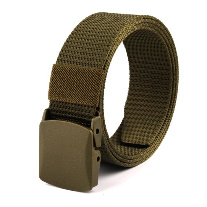 Men's Nylon Canvas Belts Outdoor Tactical Belts Square Buckle Army green