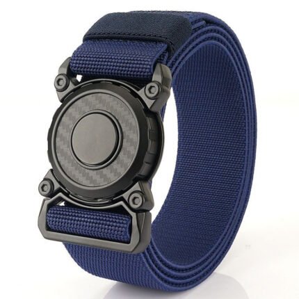 Men's Outdoor Sports Canvas Belts Elastic Training Multifunctional Belts NAVY