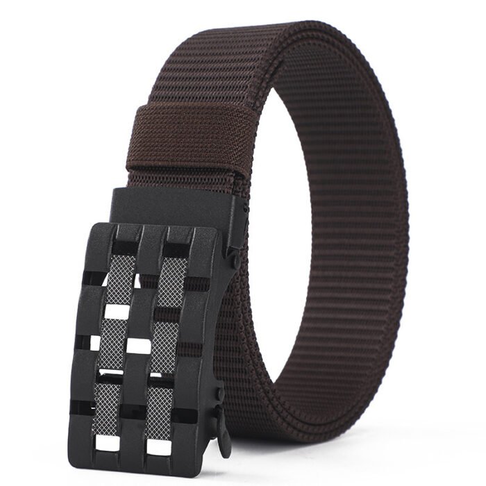 Men's Automatic Buckle Outdoor Tactical Sports Canvas Belts coffee
