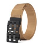 Men's Automatic Buckle Outdoor Tactical Sports Canvas Belts Khaki