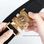 4.44 USD Men's Tactical Belts Business Casual Automatic Buckle Tiger Alloy High-Quality Belts