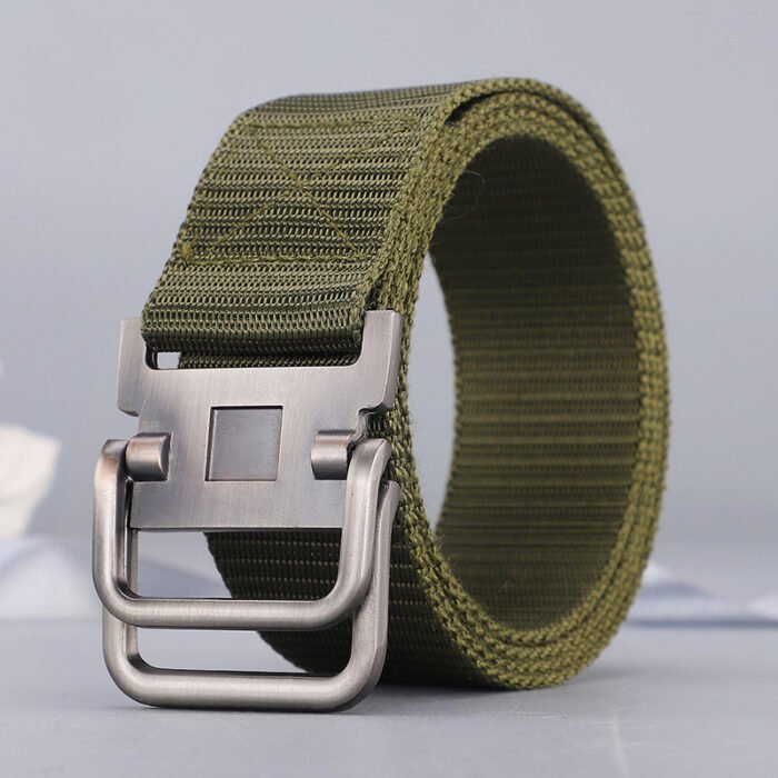 New Double Loop Buckle Men's Nylon Canvas Belts