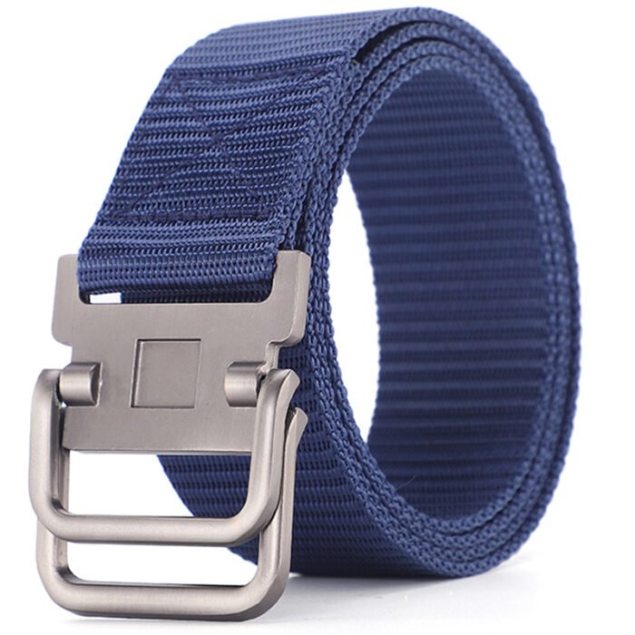 New Double Loop Buckle Men's Nylon Canvas Belts