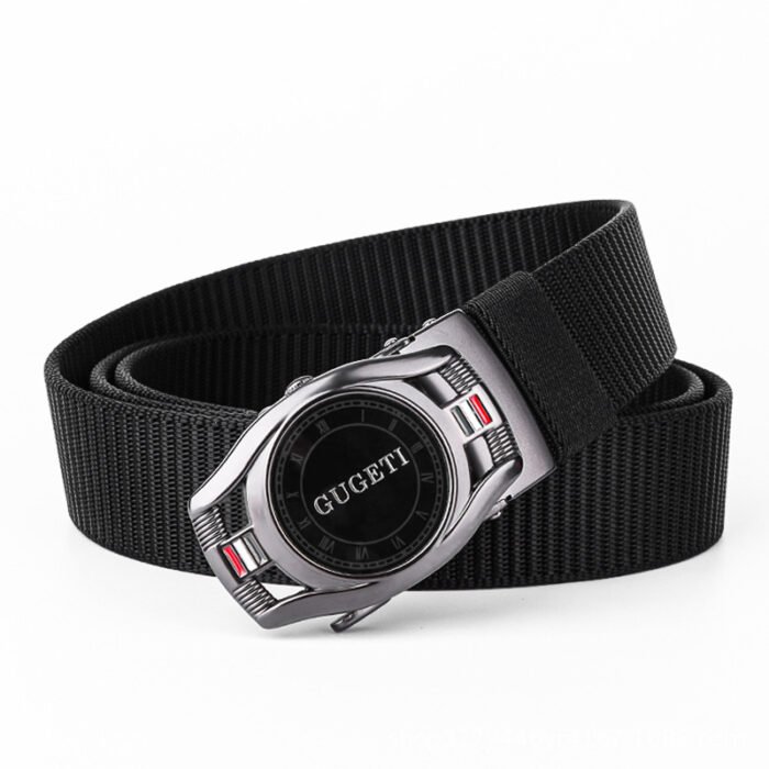 New Men’s Automatic Buckle Business Causal Canvas Belts Plus Size