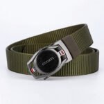 New Men’s Automatic Buckle Business Causal Canvas Belts Plus Size