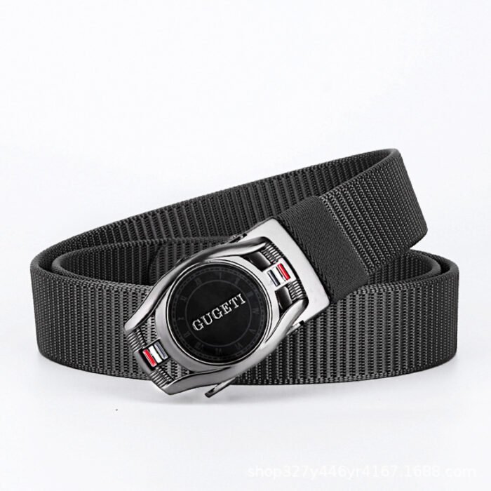 New Men’s Automatic Buckle Business Causal Canvas Belts Plus Size