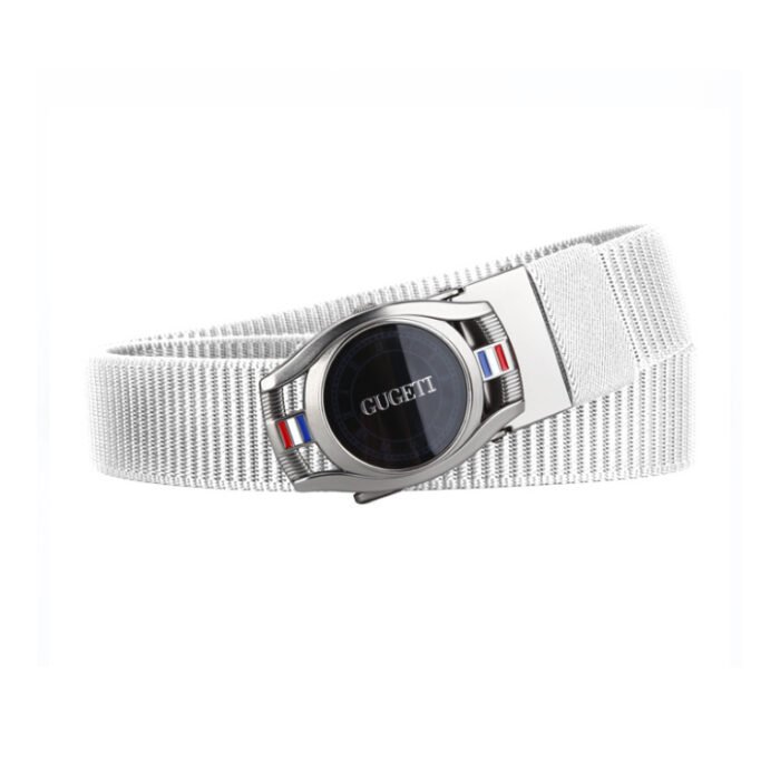 New Men’s Automatic Buckle Business Causal Canvas Belts Plus Size