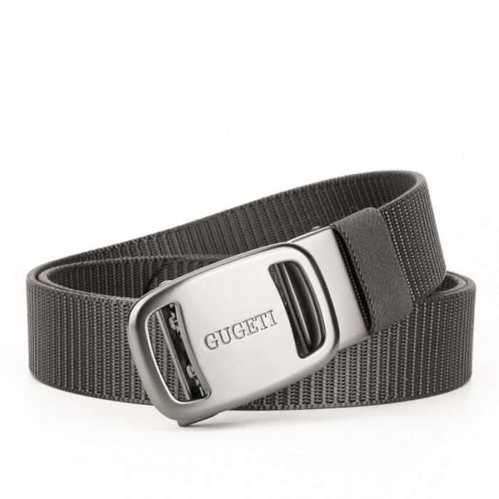 New Men's Sports Outdoor Belts Automatic Buckle Canvas Belt Gray