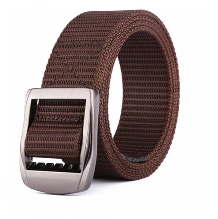 nylon tactical outdoor double adjustable canvas belt high quality quick-drying belt brown