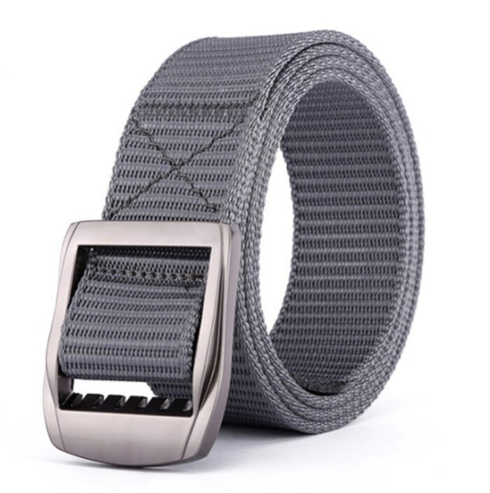 Nylon Tactical Outdoor Belt Double Adjustable Canvas Belt High-quality Quick-drying Belt gray