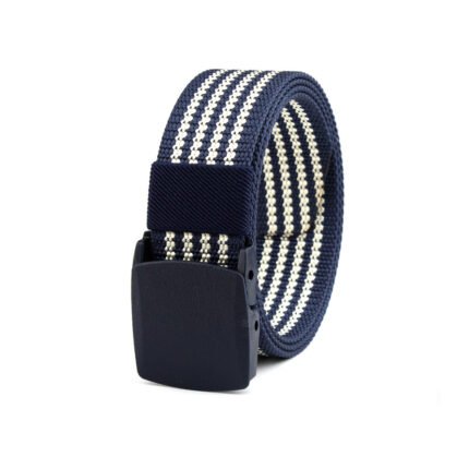 Striped Nylon Canvas Belts Outdoor Tactical Belts Electrical Equipment Plastic Buckle Belts