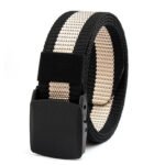 Striped Nylon Canvas Belts Outdoor Tactical Belts Electrical Equipment Plastic Buckle Belts