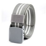 Striped Nylon Canvas Belts Outdoor Tactical Belts Electrical Equipment Plastic Buckle Belts