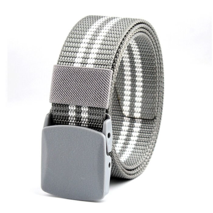 Striped Nylon Canvas Belts Outdoor Tactical Belts Electrical Equipment Plastic Buckle Belts