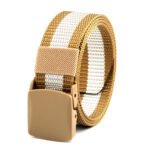 Striped Nylon Canvas Belts Outdoor Tactical Belts Electrical Equipment Plastic Buckle Belts