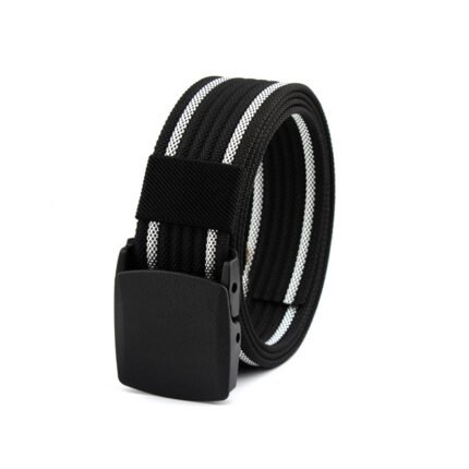 Striped Two-color Canvas Belts Outdoor Tactical Belt Plastic Buckle Belts