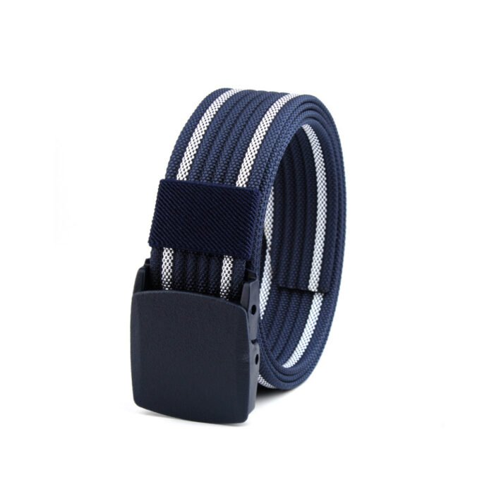 Striped Two-color Canvas Belts Outdoor Tactical Belt Plastic Buckle Belts