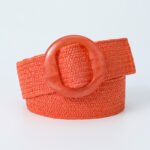 2.5 USD Women New Bohemian Candy Color PP Knitted Elastic Retro Belts