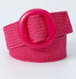 2.5 USD Women New Bohemian Candy Color PP Knitted Elastic Retro Belts