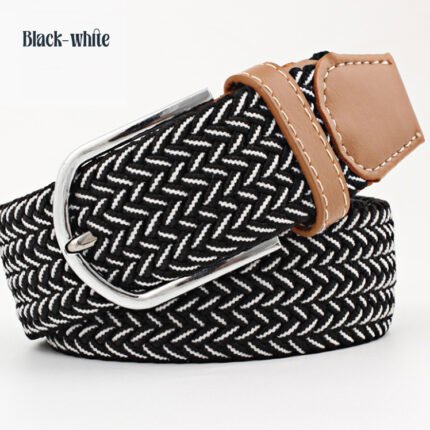 Mixed Colors Women’s Canvas Belt Elastic Casual Belts