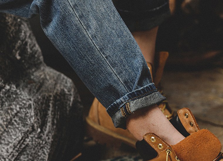 Men's Retro Washed Distressed Jeans, Loose Straight Fit Casual Denim Pants, Durable Cotton Workwear Jeans for Men